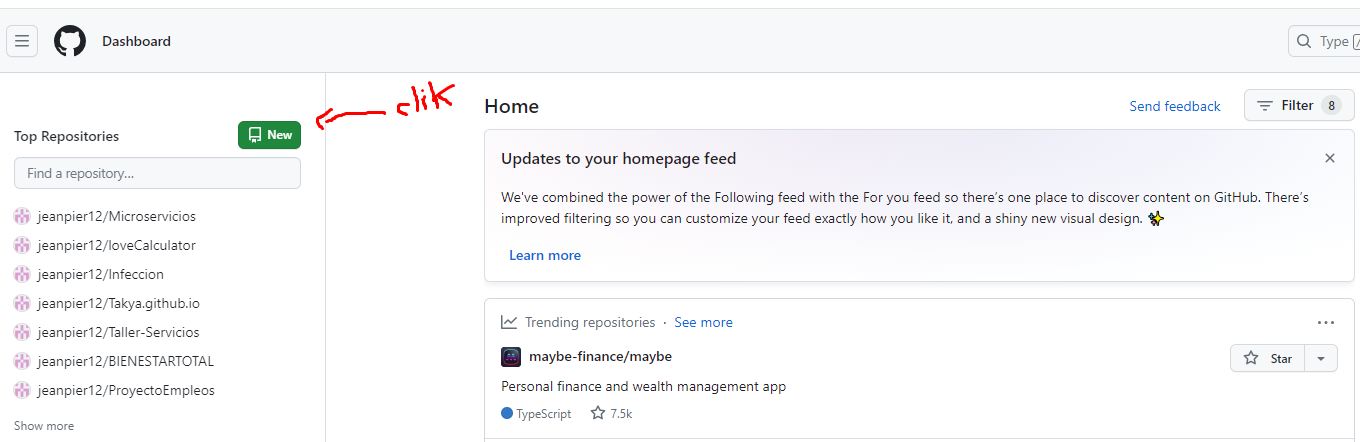 crear un nuevo repositorio
